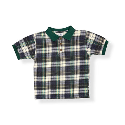 Green Plaid Polo (4T)
