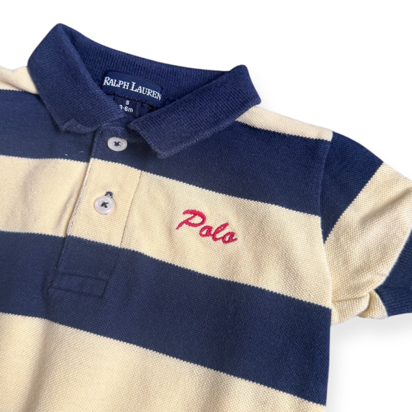 Ralph Lauren Embroidered Polo Logo Romper (3-6M)