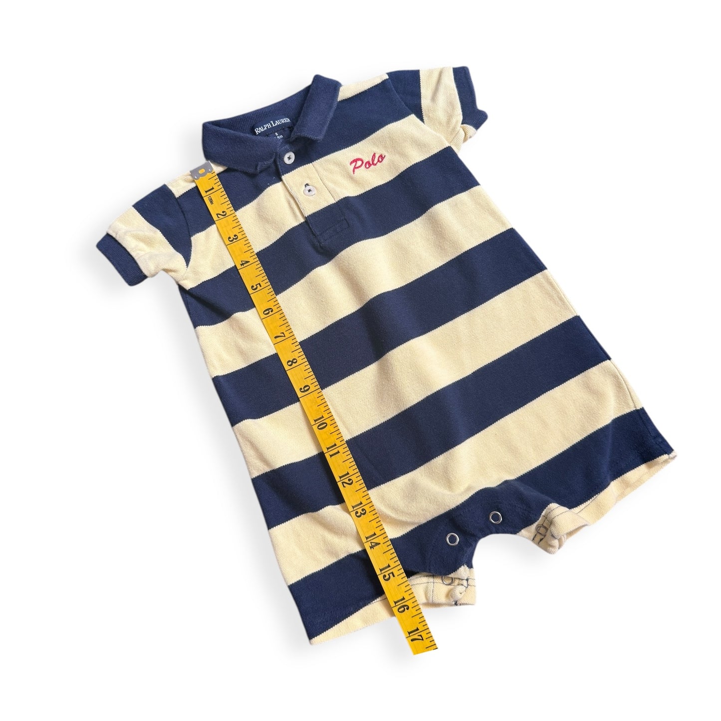 Ralph Lauren Embroidered Polo Logo Romper (3-6M)