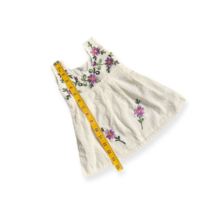 70s Floral Embroidered Spring Dress (Newborn)